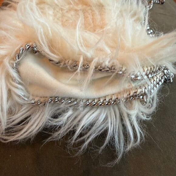 NEW Stella Mccartney Falabella Mini Fur Tote Bag Silver Chain - Picture 10 of 16